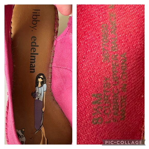 Libby Edelman Curtsy Pink Denim Rosette Wedge peep toe Espadrille size 8.5 - Picture 11 of 16